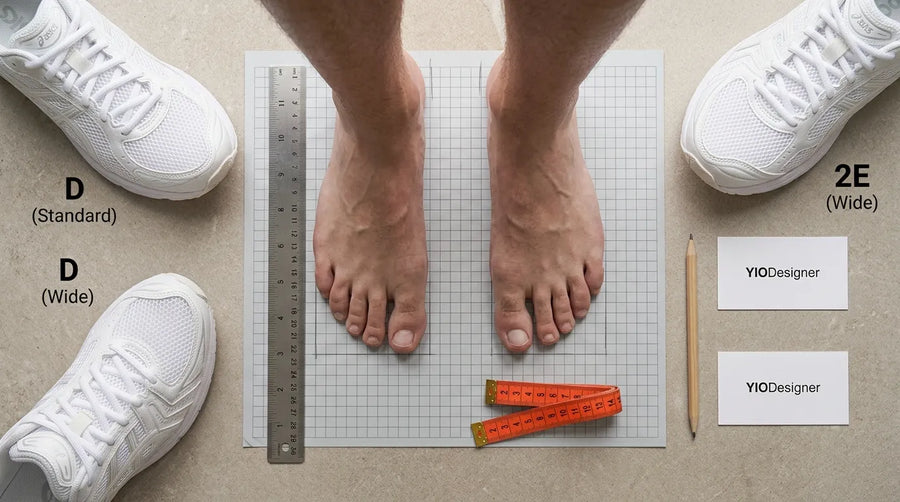 How to measure feet for trainers UK: length and width guide flat lay