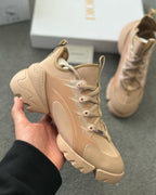 Dior D-Connect Nude Beige Panelled Sneakers