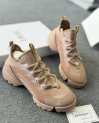 Dior D-Connect Nude Beige Panelled Sneakers