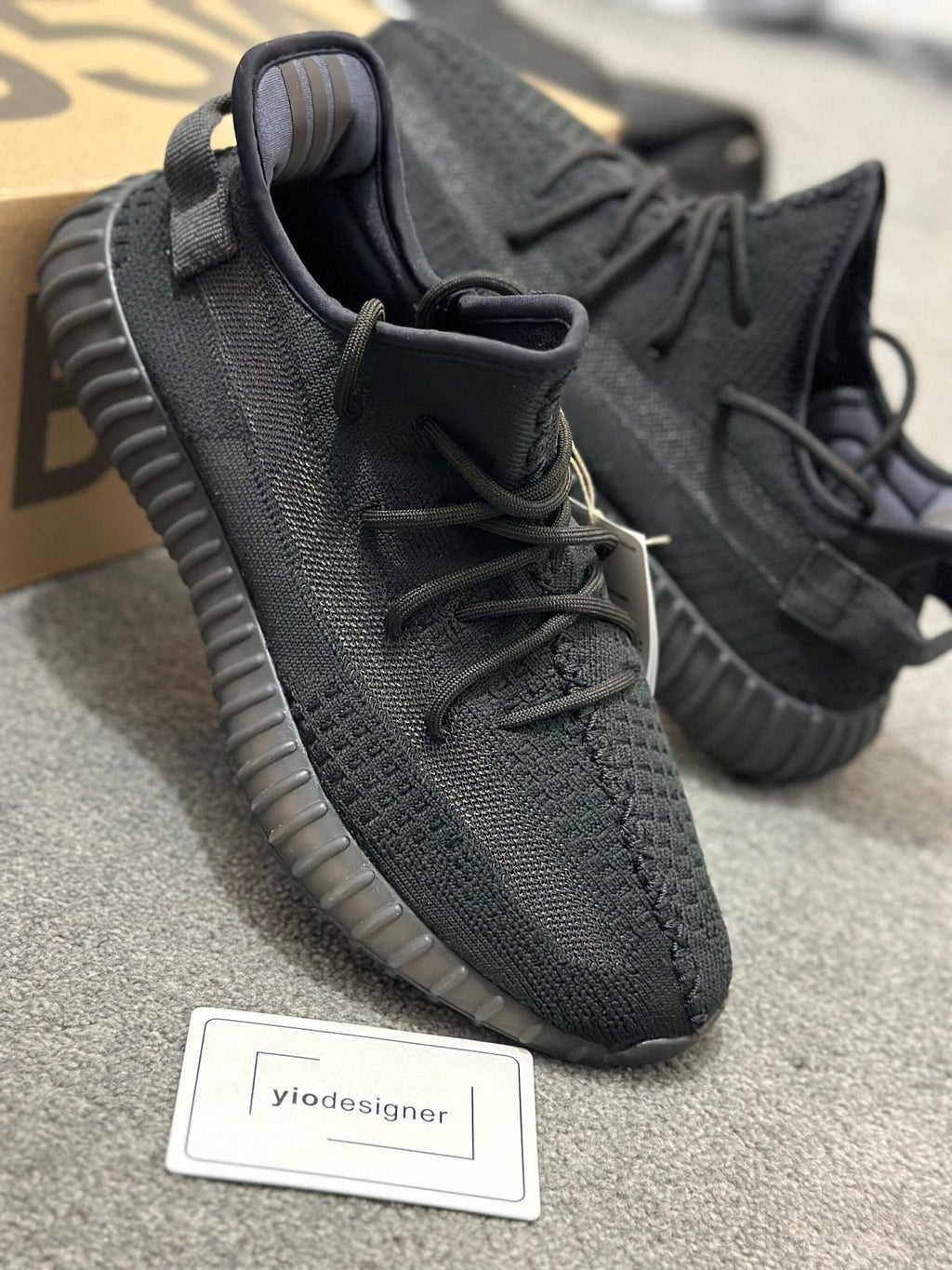 adidas Yeezy Boost 350 V2 Onyx Black Knit Sneakers
