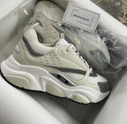 Dior B22 White & Silver-Tone Mesh Trainers