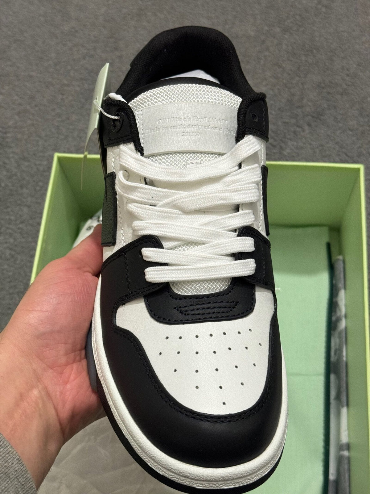 Off-White Out Of Office Panda White & Black Leather Sneakers