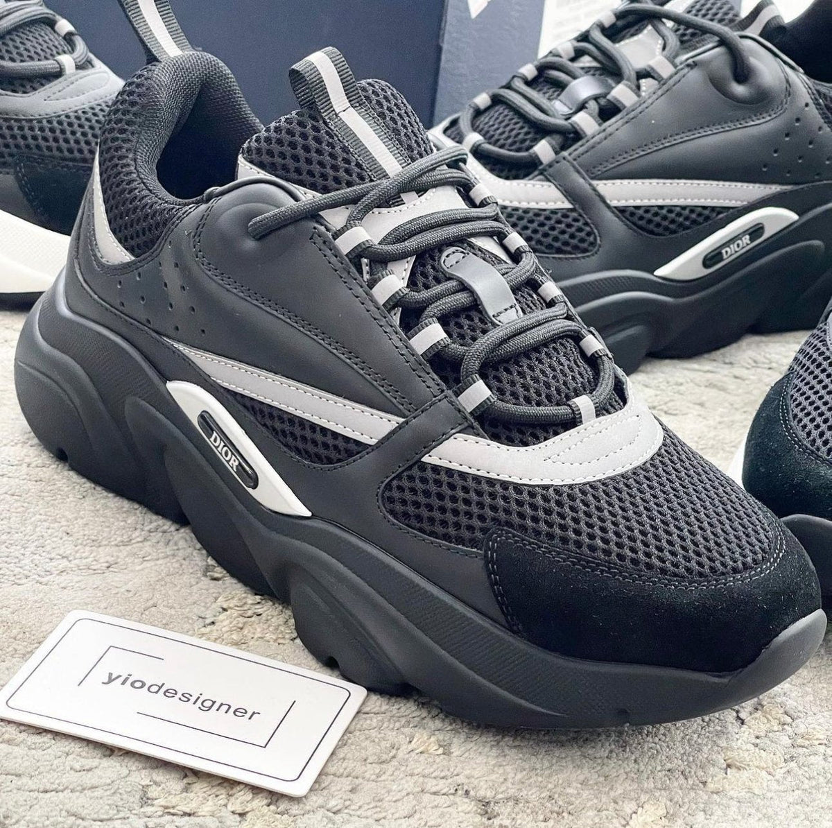Dior B22 Black Reflective Sneakers