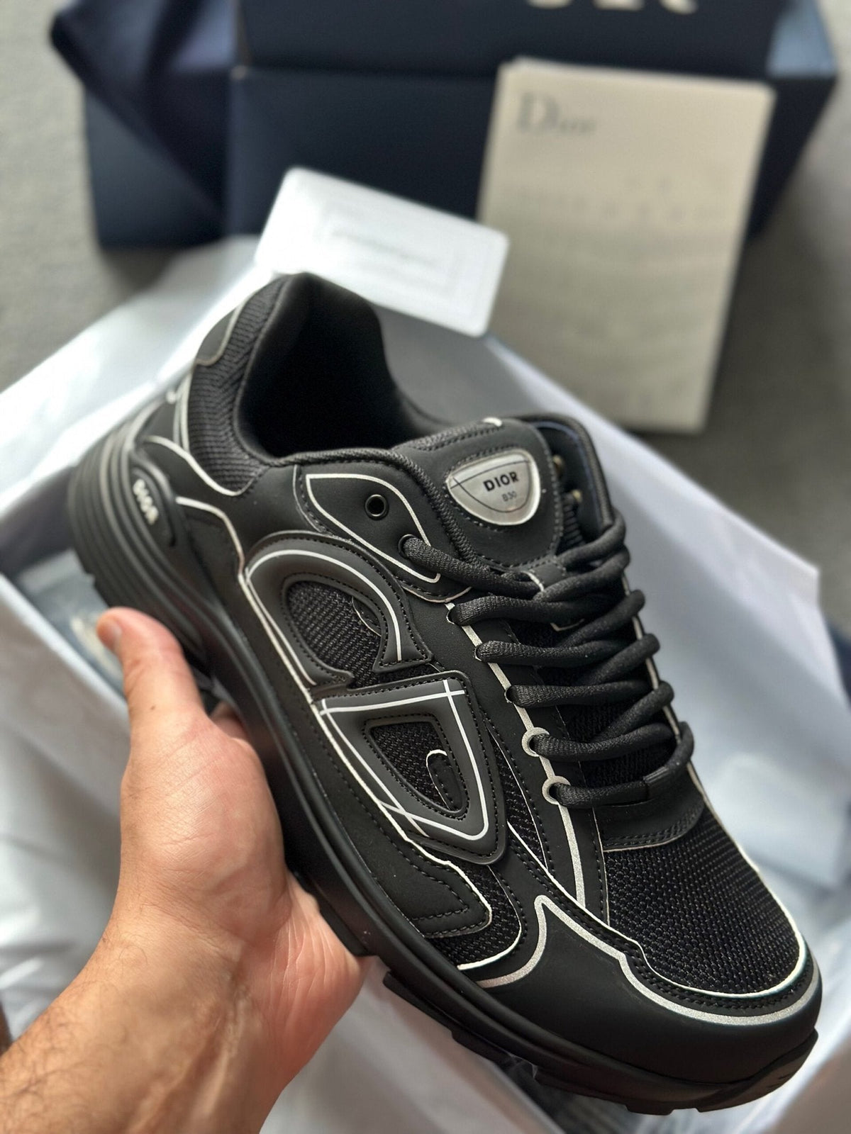 Dior B30 Triple Black Mesh Sneakers