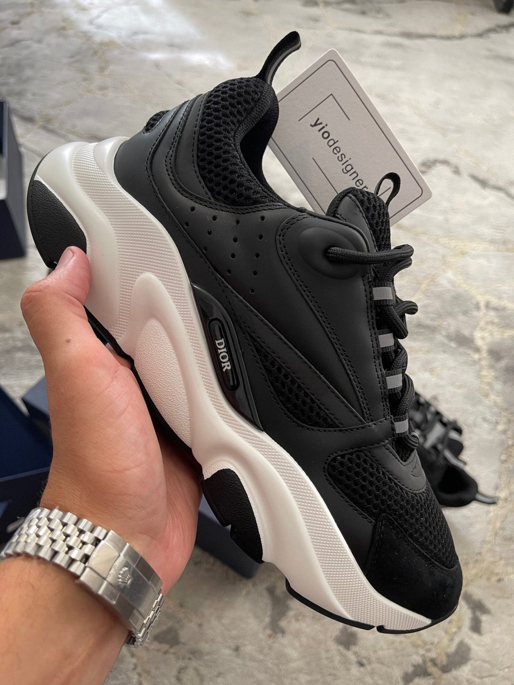 Dior B22 Black & White Mesh Trainers