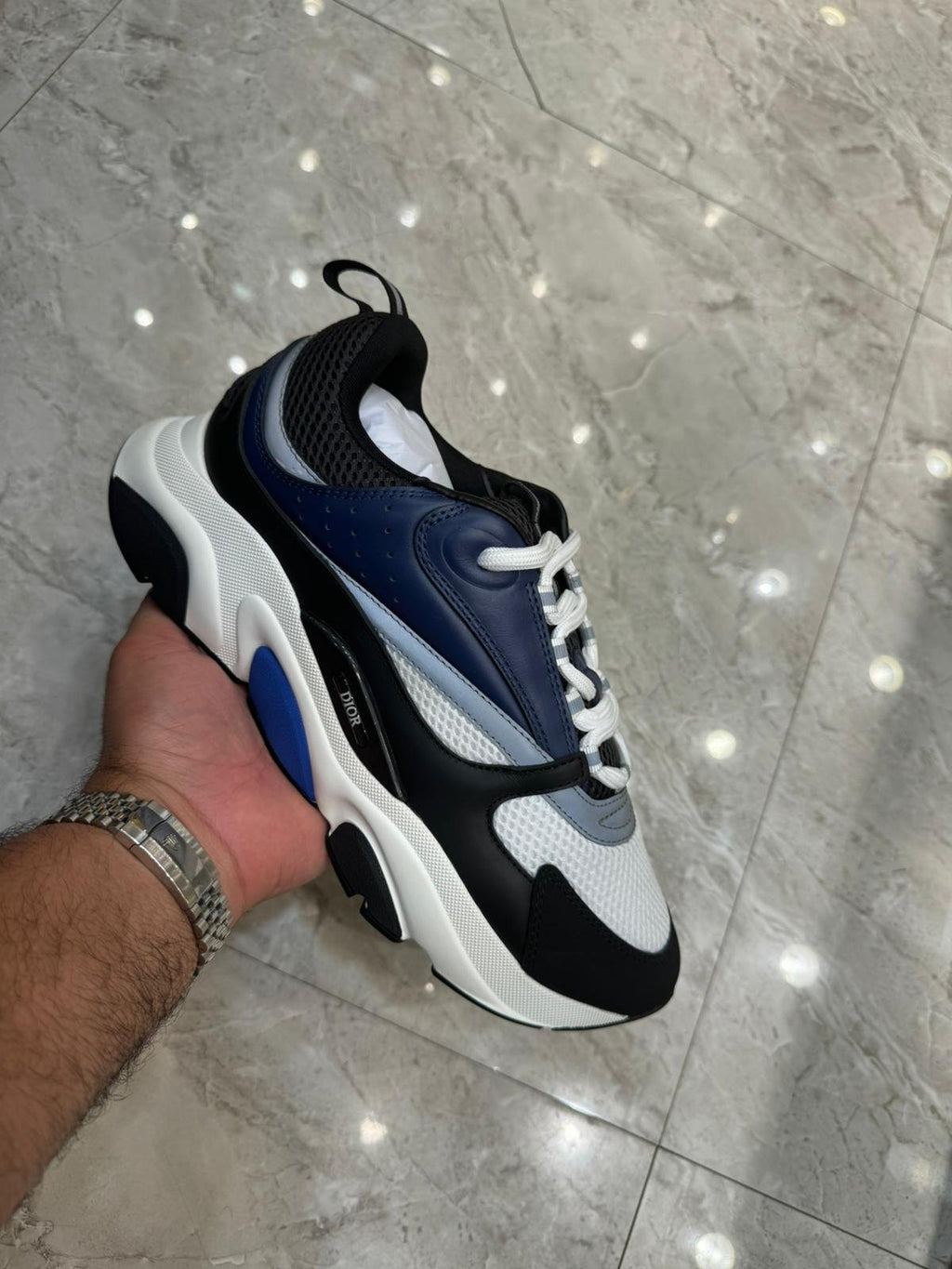 Dior B22 Navy, Black & White Trainers