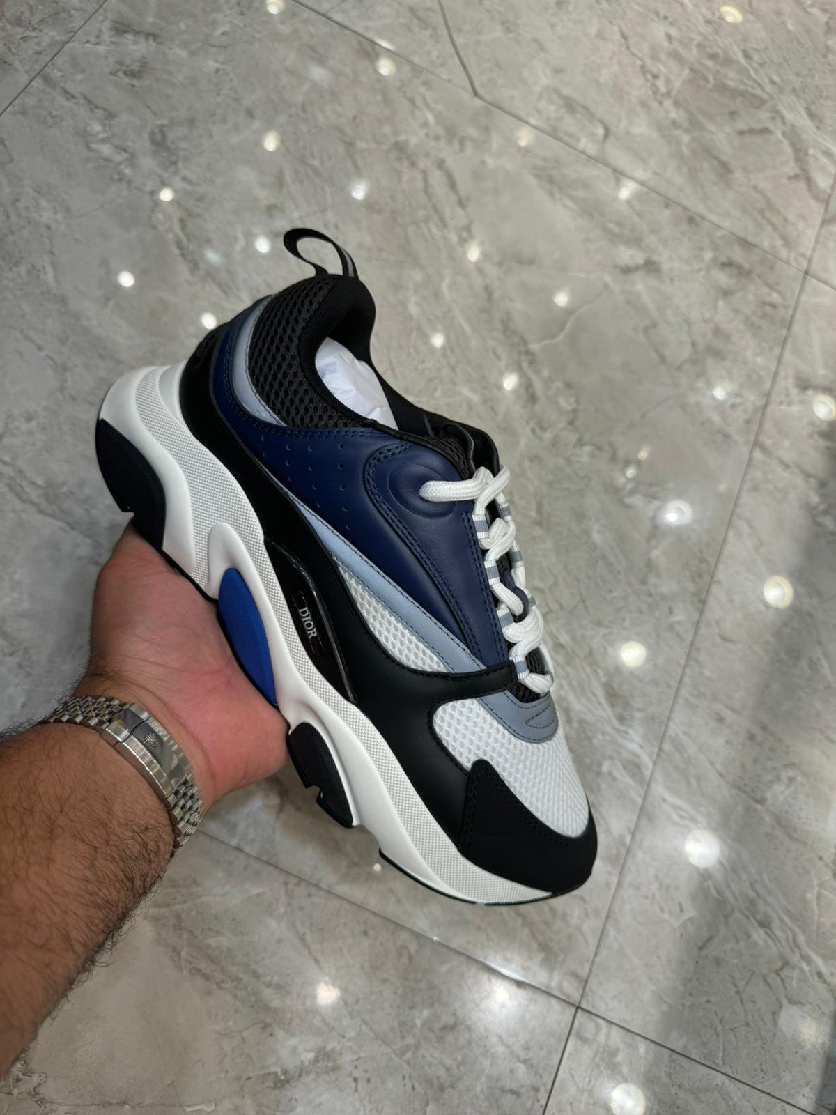 Dior B22 Navy, Black & White Trainers