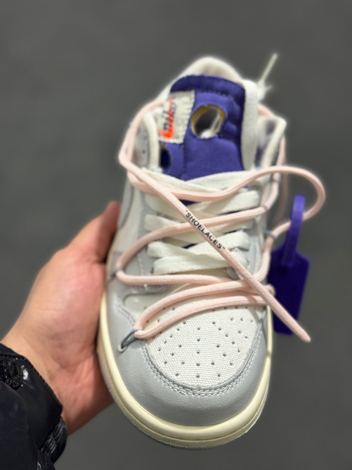 Nike x Off-White Dunk Low Lot 24 Washed Coral Sneakers