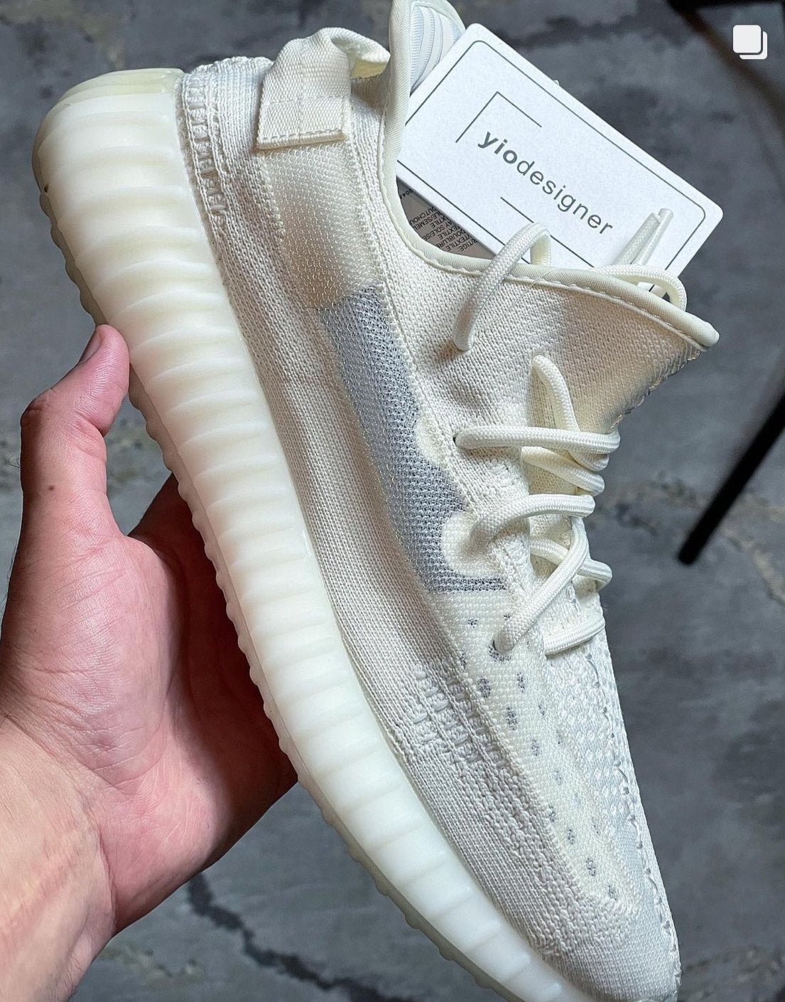 adidas Yeezy Boost 350 V2 Bone Ivory Knit Sneakers