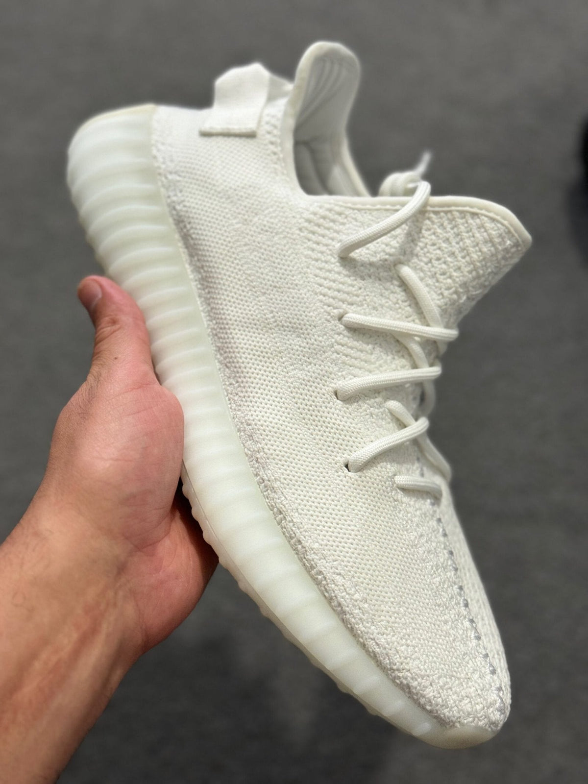 adidas Yeezy Boost 350 V2 Triple White Knit Sneakers