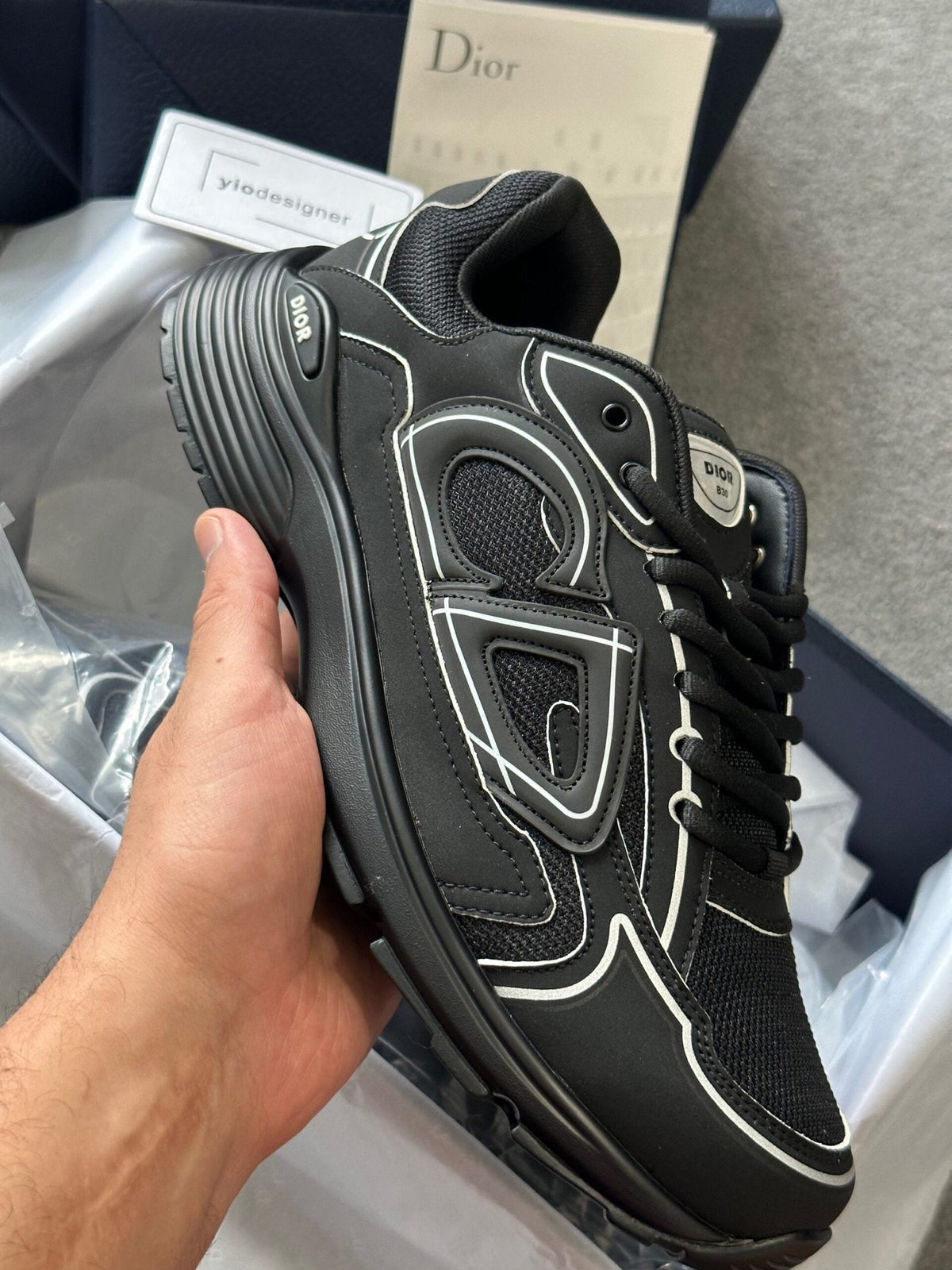 Dior B30 Triple Black Mesh Sneakers