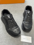 Louis Vuitton Run Away Black Monogram Leather Sneakers