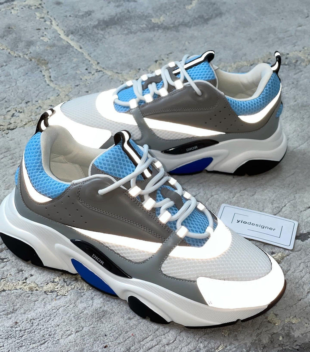 Dior B22 Grey, White & Blue Trainers