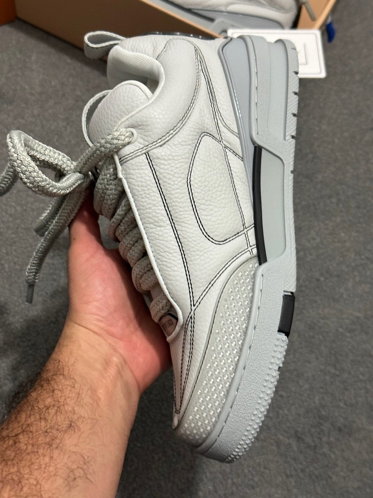 Louis Vuitton LV Skate Grey Leather Sneakers