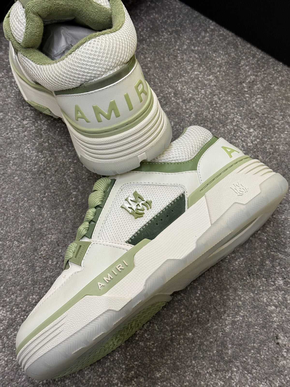 AMIRI MA-1 White & Mint Green Chunky Sneakers