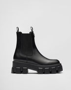 Prada Monolith Black Brushed Leather Chelsea Boots
