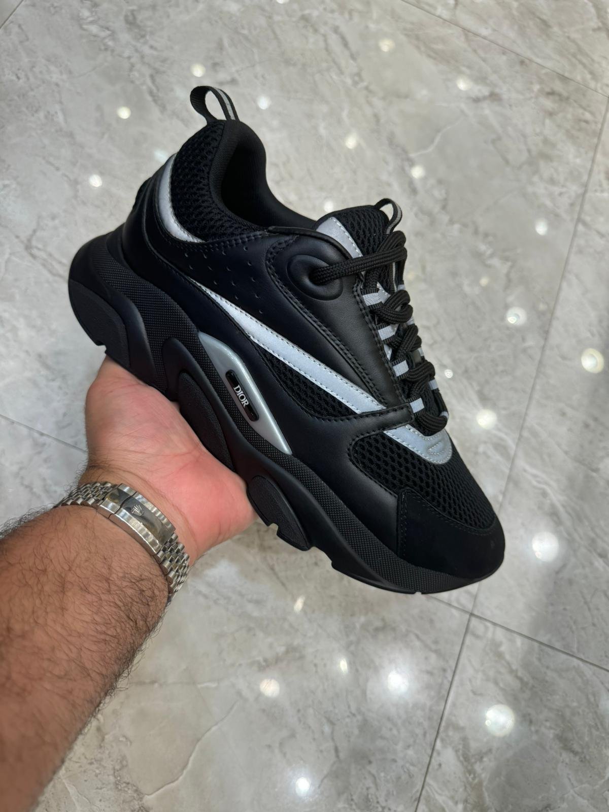 Dior B22 Black Reflective Sneakers