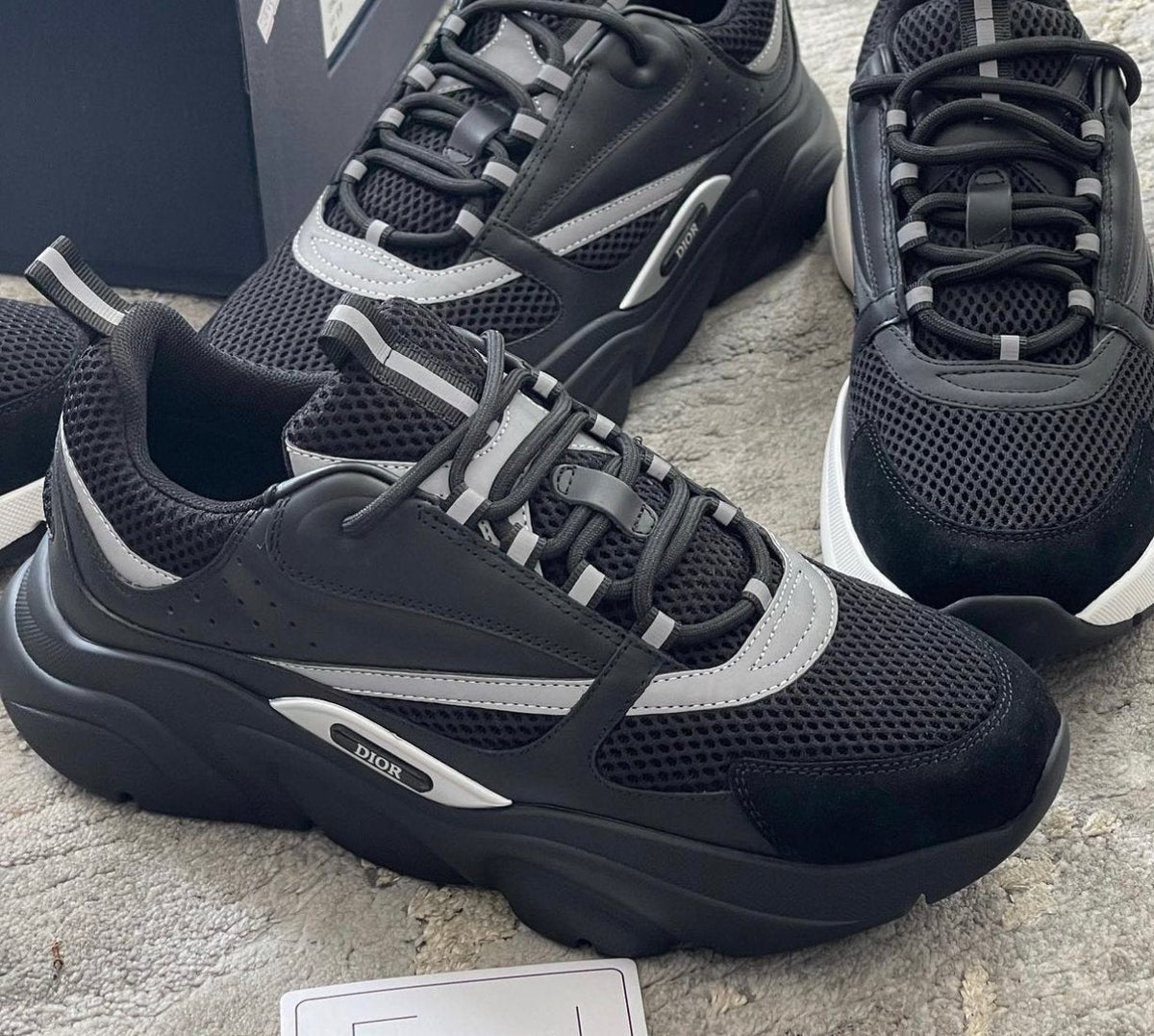 Dior B22 Black Reflective Sneakers