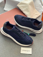 Loro Piana Week End Walk Navy Suede & Fabric Trainers