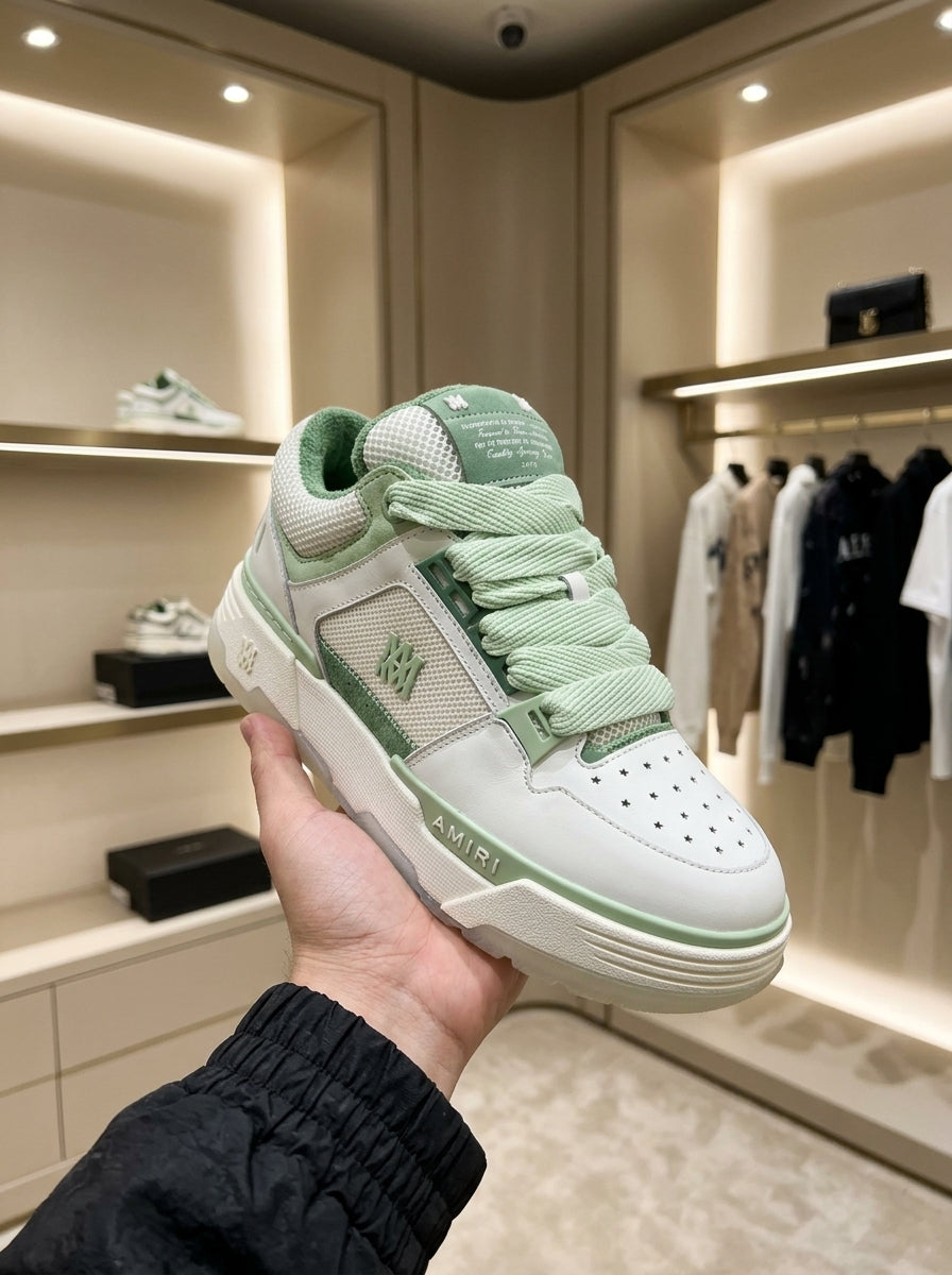 AMIRI MA-1 White & Green Trainers