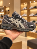 ASICS x Kith GEL-KAYANO Charcoal mesh and silver overlays, pale laces