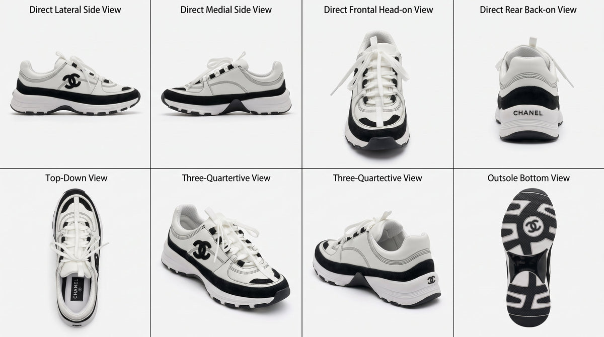 Chanel White & Black Trainers – Black CC Side Logo