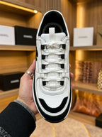 Chanel White & Black Trainers – Black CC Side Logo
