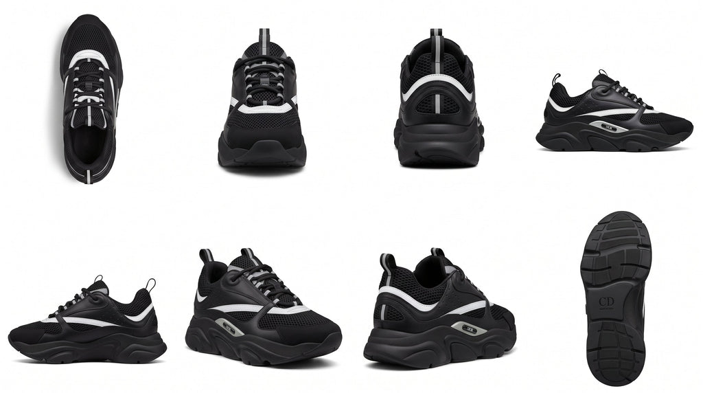 Dior B22 Black Reflective Sneakers