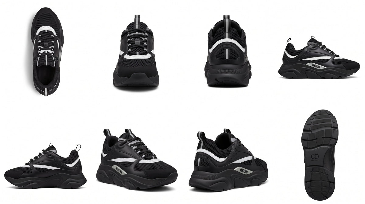 Dior B22 Black Reflective Sneakers