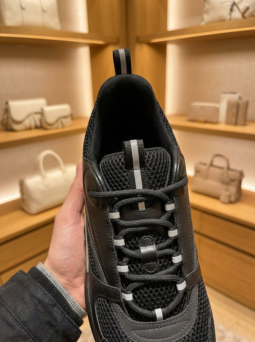 Dior B22 Black & White Trainers – Pale Side Accent
