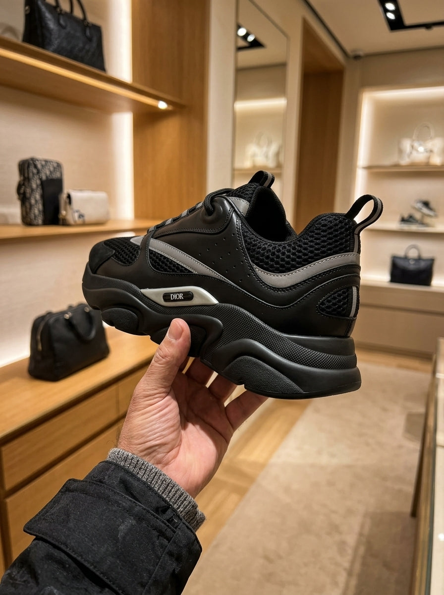 Dior B22 Black Reflective Sneakers