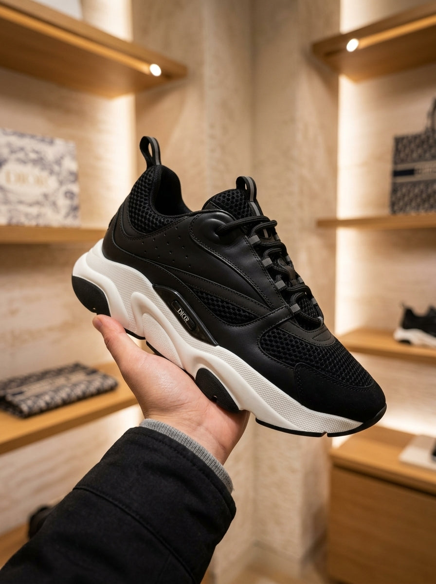 Dior B22 Black & White Mesh Trainers