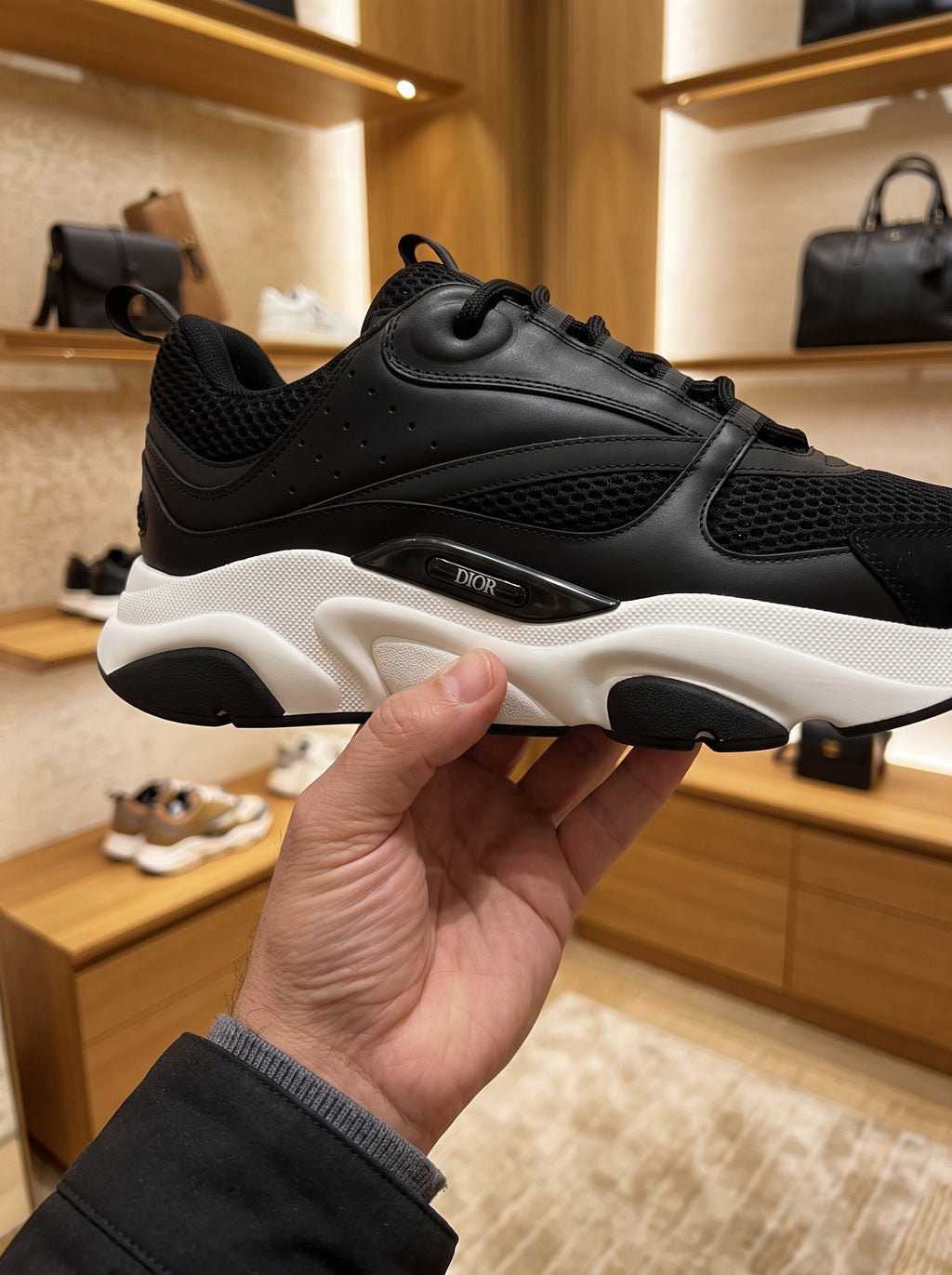 Dior B22 Black & White Mesh Trainers