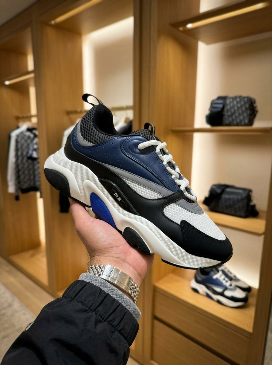 Dior B22 Navy, Black & White Trainers