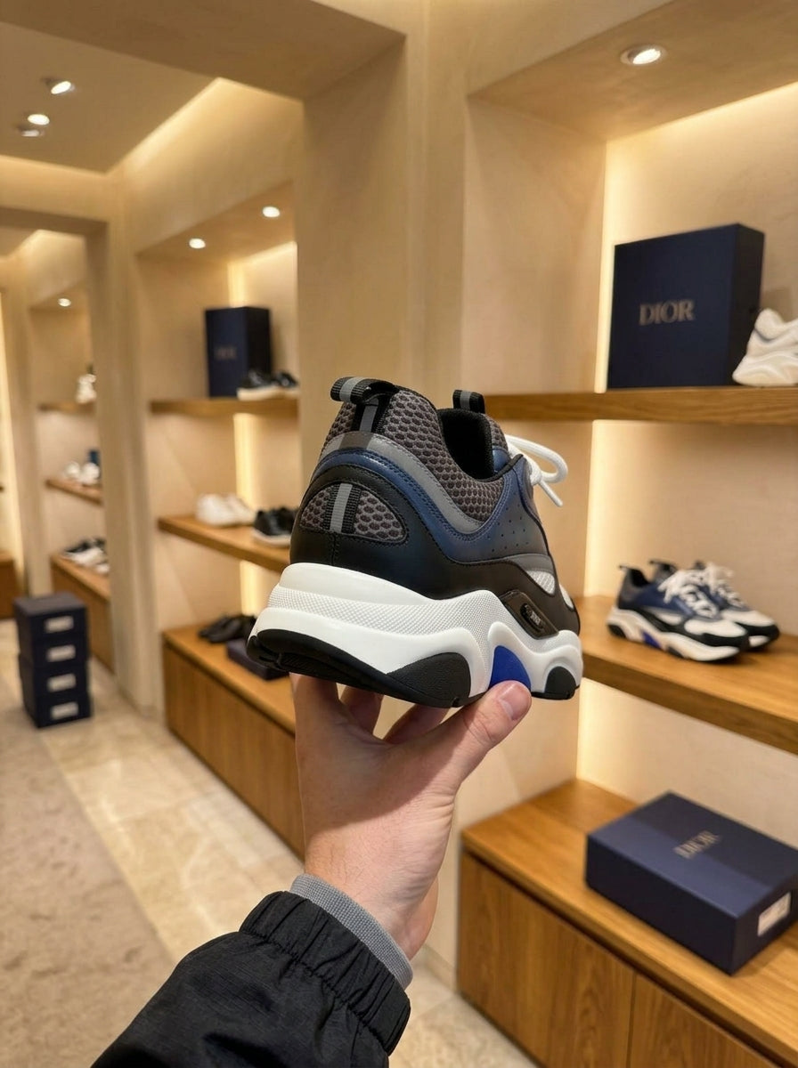 Dior B22 Navy, Black & White Trainers