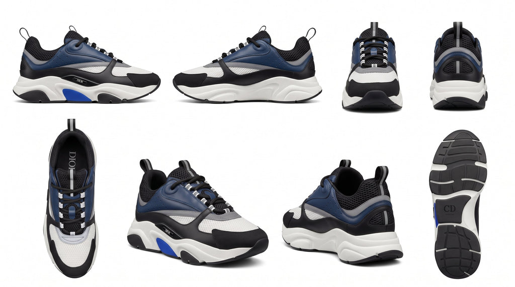 Dior B22 Navy, Black & White Trainers