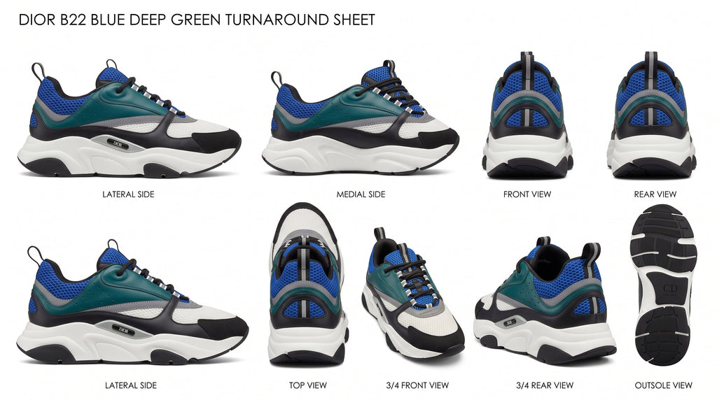 Dior B22 Blue Deep Green Trainers