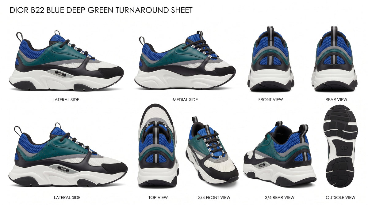 Dior B22 Blue Deep Green Trainers
