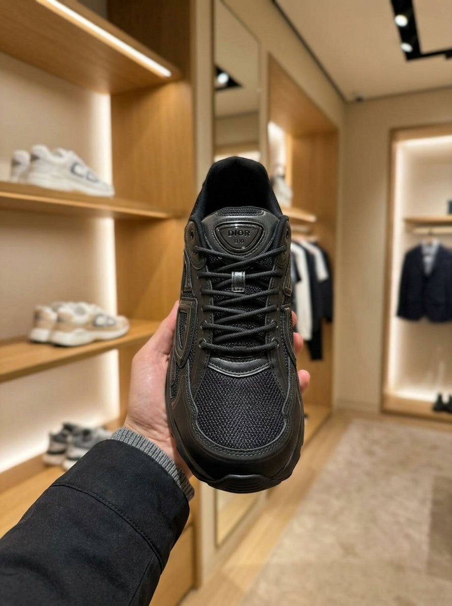 Dior B30 Black Trainers – Tonal CD Motif