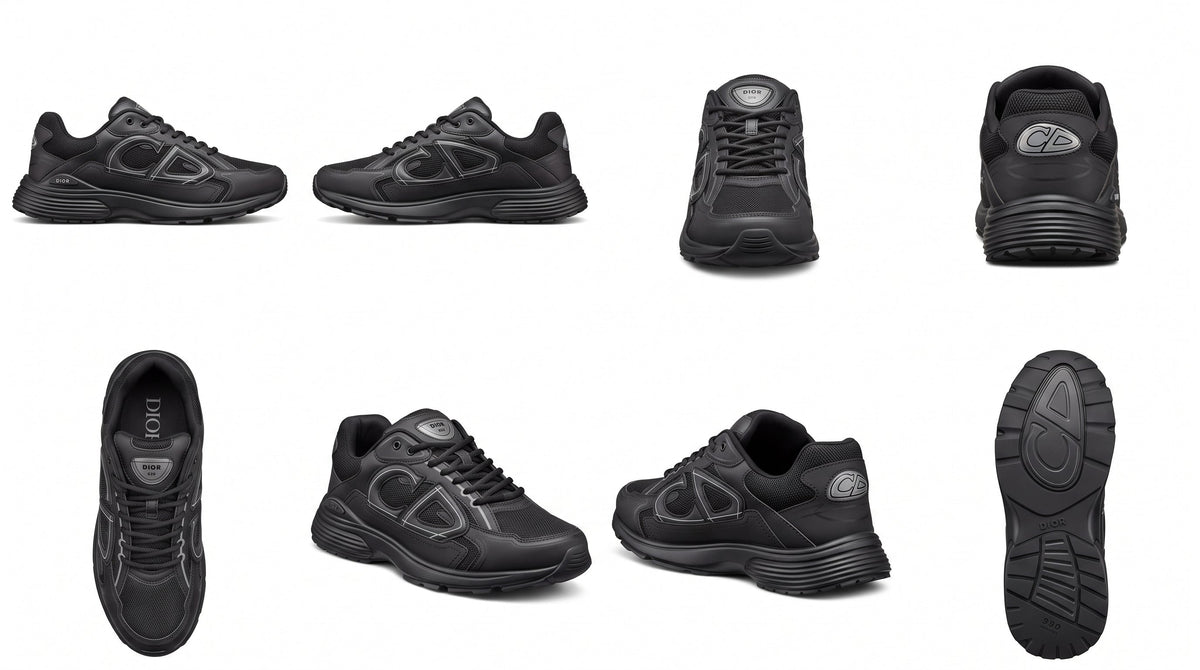 Dior B30 Black Trainers – Tonal CD Motif