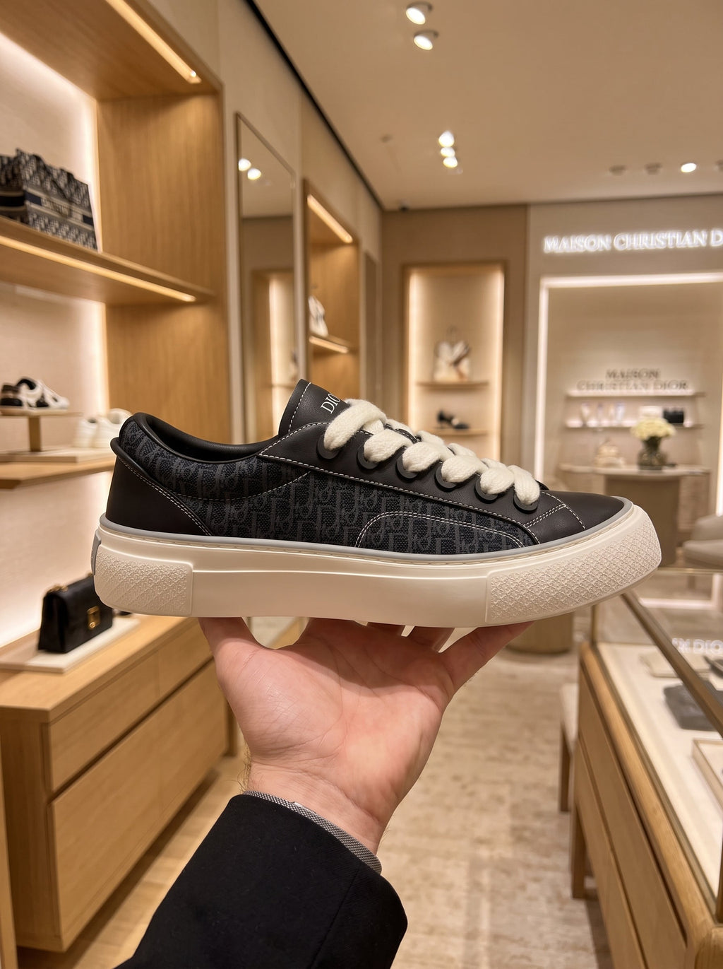 Dior B33 Spin Black & Cream Trainers