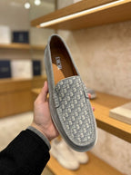 Dior Grey Oblique Loafers