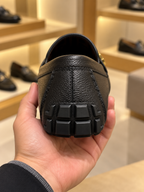 Fendi FF Buckle Black Driving Loafers