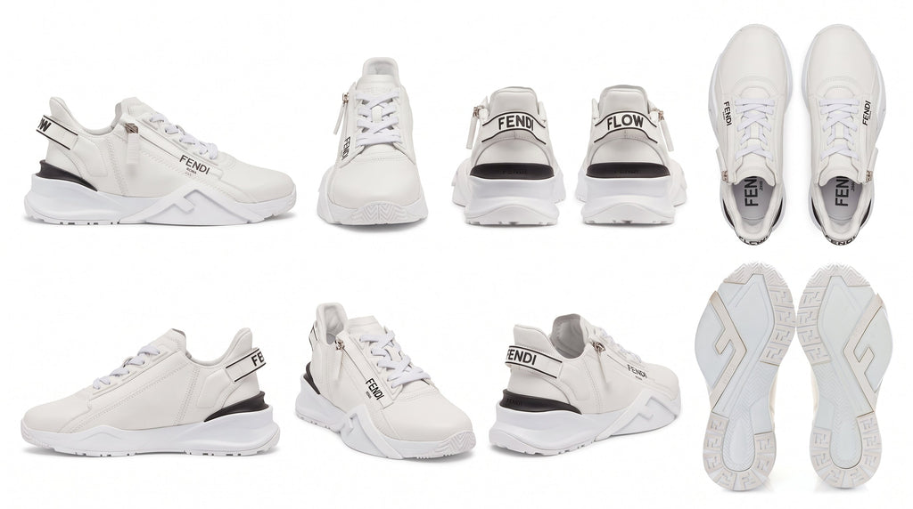 Fendi Flow White Leather Trainers