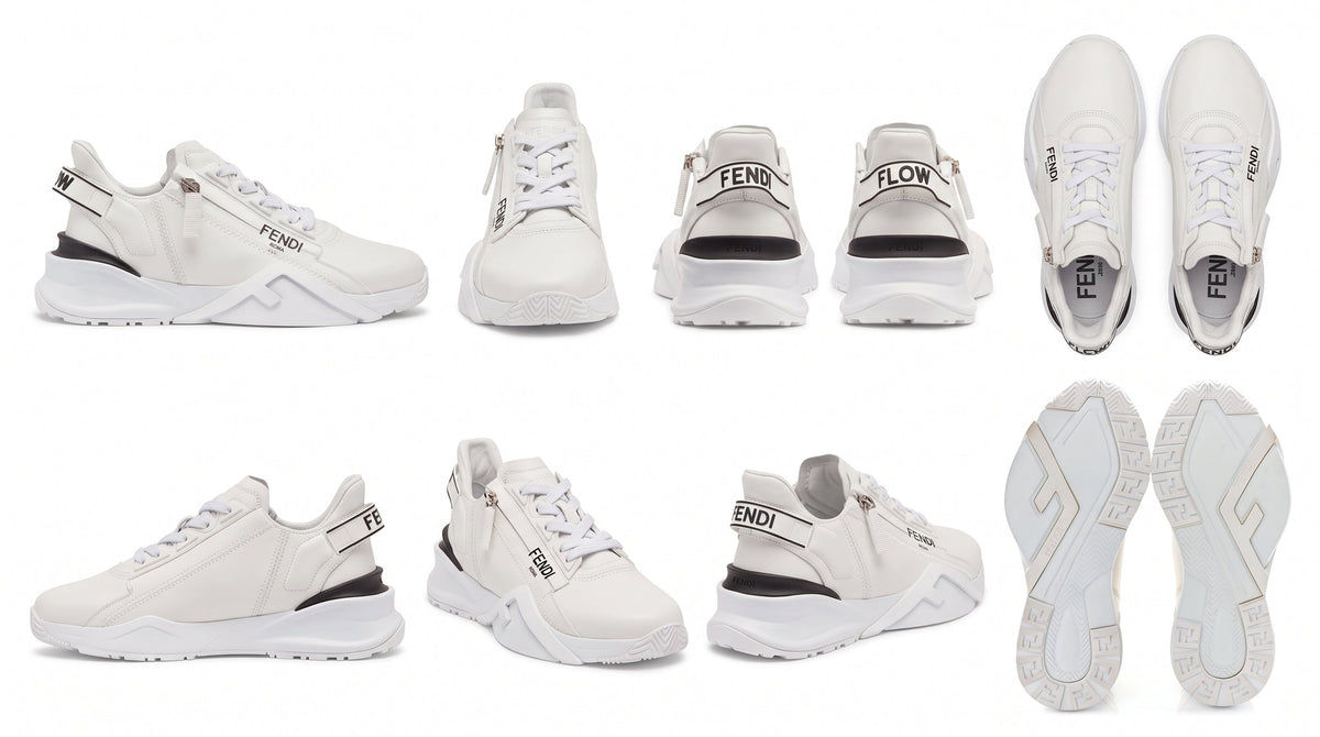 Fendi Flow White Leather Trainers