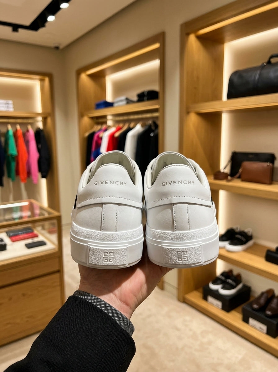 Givenchy City Sport White & Black Slip-On Trainers