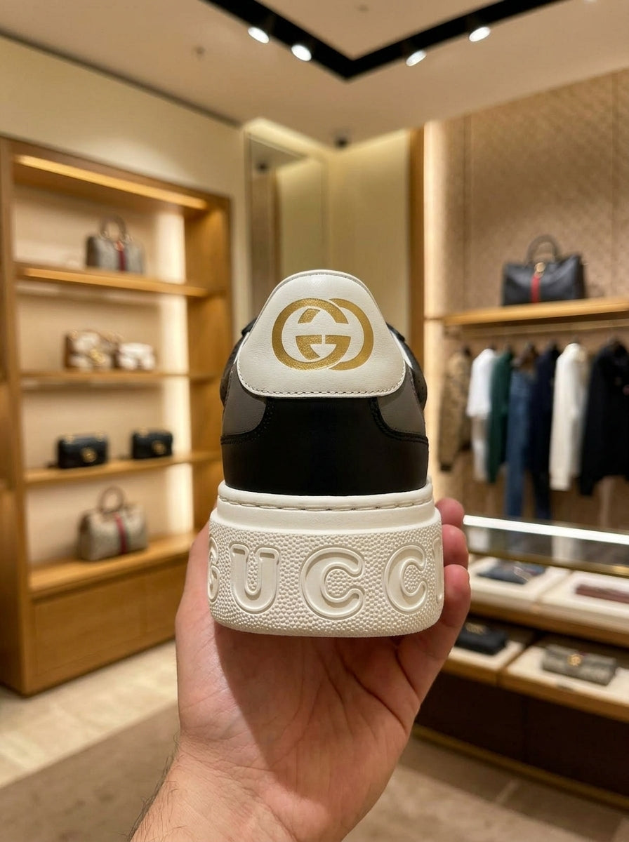 Gucci GG Chunky Beige & Black Trainers