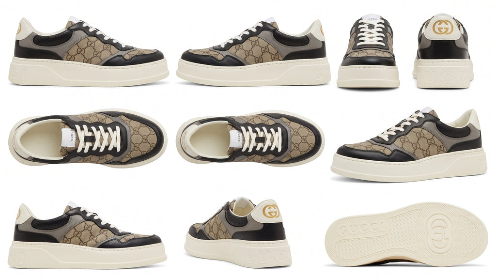 Gucci GG Chunky Beige & Black Trainers
