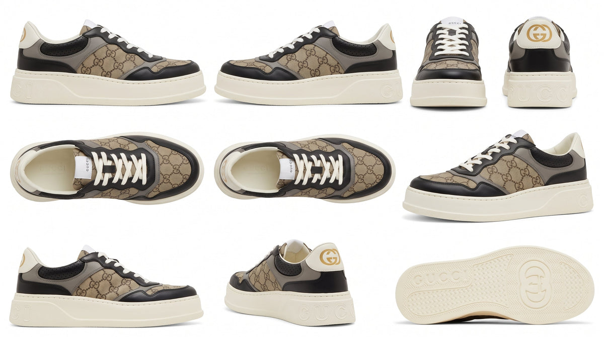 Gucci GG Chunky Beige & Black Trainers