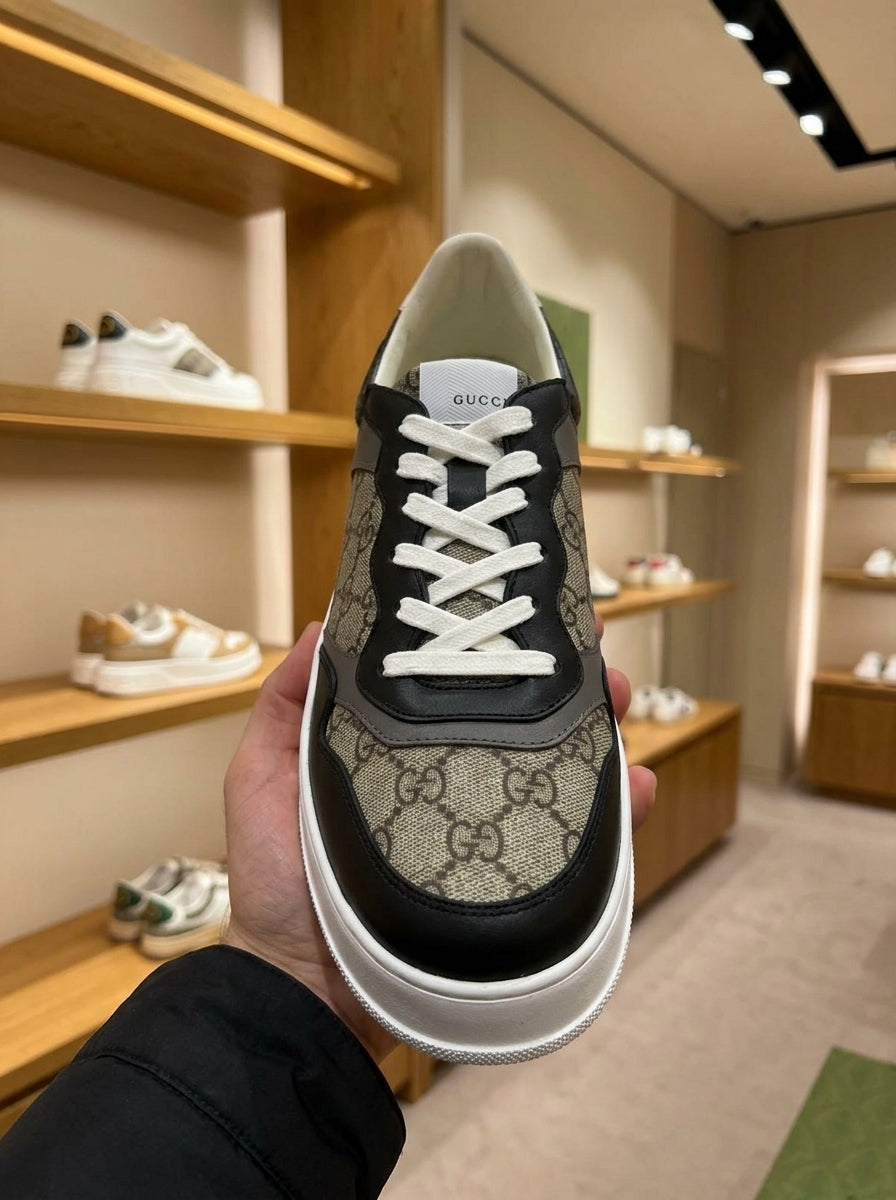 Gucci GG Supreme Beige & Ebony Chunky Sneakers